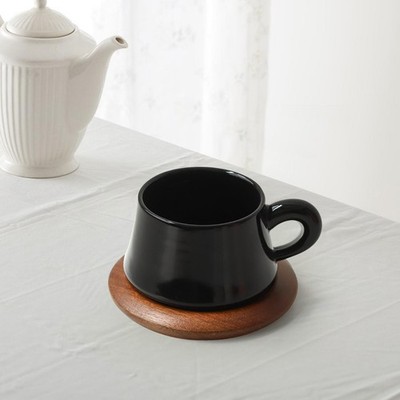 Ceramic Coffee Mug with Saucer Coffee Cup Fits Dishwasher and Microwave 10 Ounce