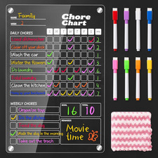1Pc Acrylic Magnetic Chore Chart for Kids, Chore Board, Dry Erase Chore Chart, 1