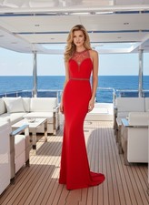 Red Prom Dress Size 00 Beaded Pageant Dress Graduation Party Dress Sz 00