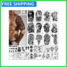 36 Sheets of Realistic Waterproof Temporary Tattoos - Animal Print Designs