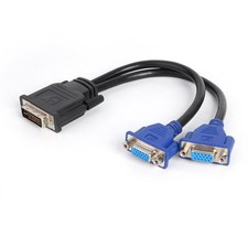 NEW Lindy DVI-I Female to DVI-D Male & VGA Male Splitter Cable Black 25cm