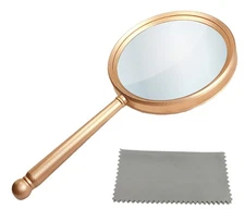 Handheld Magnifying Glasses 5X Reading Magnifier with Shatterproof Metal Hand...