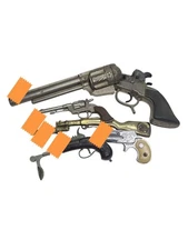 Vintage Cap Gun Lot – Buck’n Bronc , Dyna-Mite, Pirate, RAYO + Knife