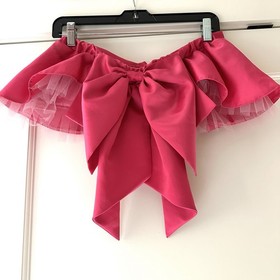 Victoria&rsquo;s Secret Sexy Little Things HOT Pink Satin Skirt With Ruffle And Bow