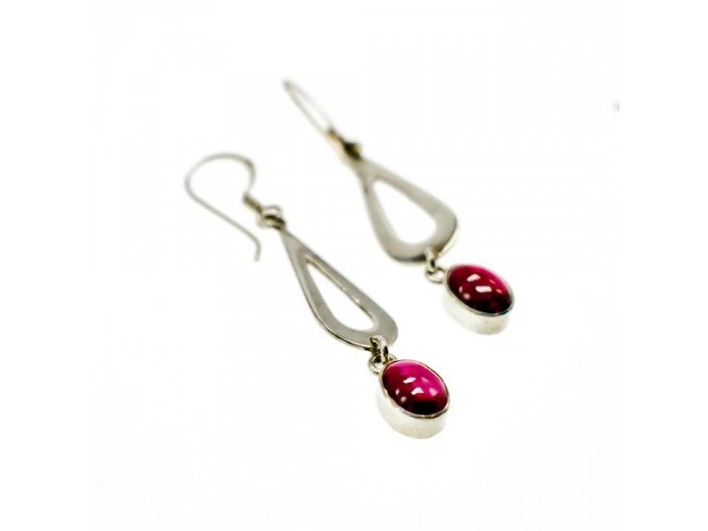 925 Sterling Silver Garnet Pyrope Earrings - Image 3 of 4