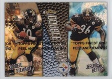 1999 Finest Double Team Dual Refractor Jerome Bettis Kordell Stewart HOF 03rx