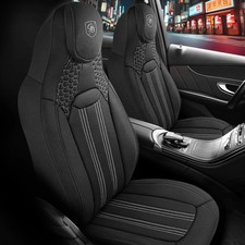 Sitzbez&uuml;ge (Pilot) passend f&uuml;r Mercedes E-Klasse in Schwarz-Grau mit Tasche