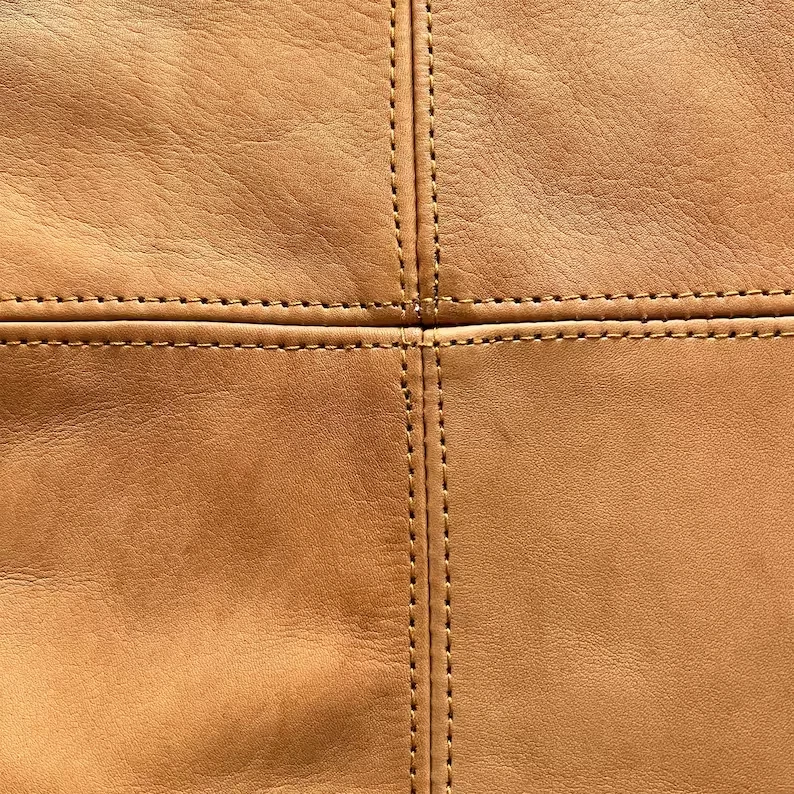 Best Quality Leather New Brown Unstuffed Handmade Moroccan Ottoman Pouffe 30'' - Image 2 of 4