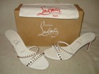 100% AUTHENTIC NEW WOMEN LOUBOUTIN TATOOSH SPIKE WHITE  SANDALS/HEELS US 9.5 — photo 6
