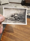 Vintage Photo Snapshot Soldier Peaking Out Of A Fox Hole Military WW2 (OF)