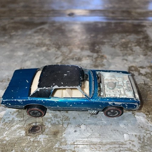 Vintage 1967 Hot Wheels Custom T Bird Car Aqua Missing Hood