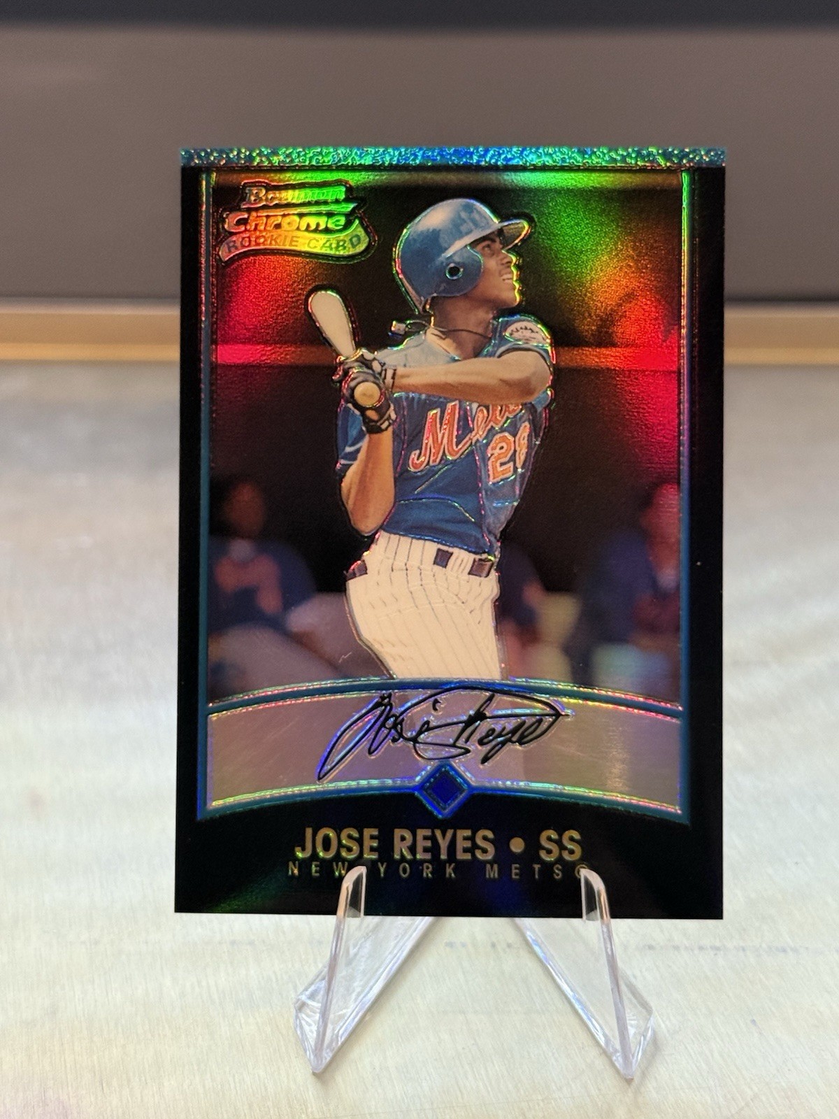 2001 BOWMAN CHROME REFRACTOR JOSE REYES #164 ROOKIE RC METS 🔥🔥