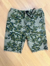 Quicksilver Boys Canvas Camo Drawstring Shorts Size Large Slim