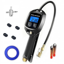 Digital Tire Inflator with Pressure Gauge, 250 PSI Air Chuck and Compressor Acce