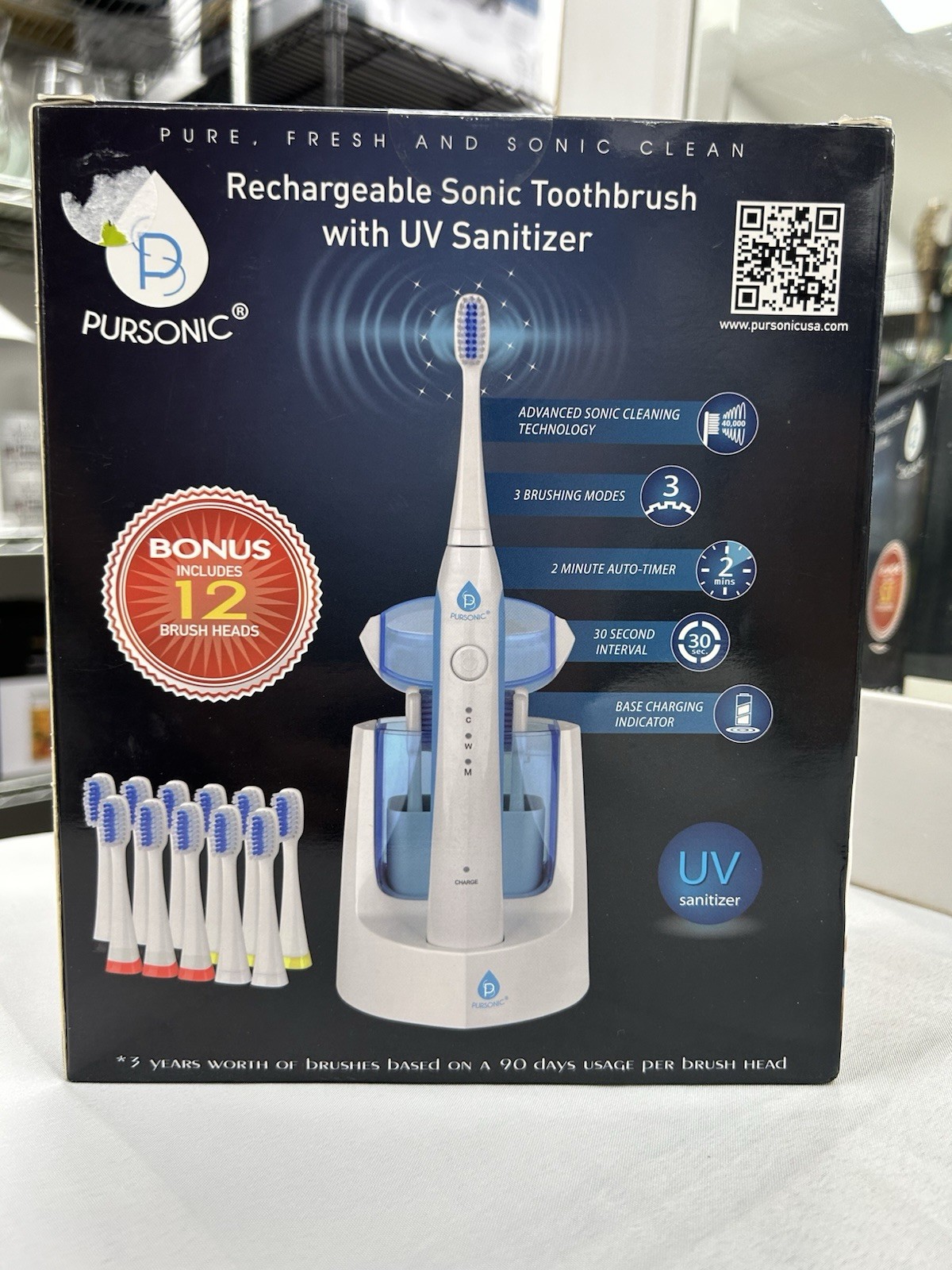 Rechargable Sonic Toothbrush With UV Sanitizer 