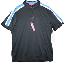 Redvanly Polo Golf Shirt Men XL Sevigne Black Striped Shoulder Athletic NWT 110