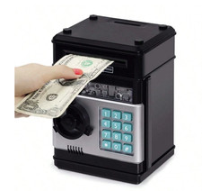 Piggy Bank ATM Bank Coin Money Bank Electronic Money Savings Box - BLACK