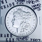 1890 CC MORGAN SILVER DOLLAR HI GRADE GENUINE U.S. MINT RARE KEY COIN 7507