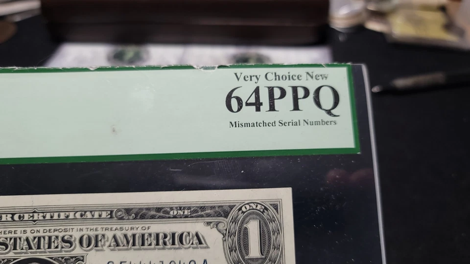 Fr 1619 1957 $1 Silver Certificate Error Mismatched Serials G54/55 PCGS 64PPQ - Image 4 of 4
