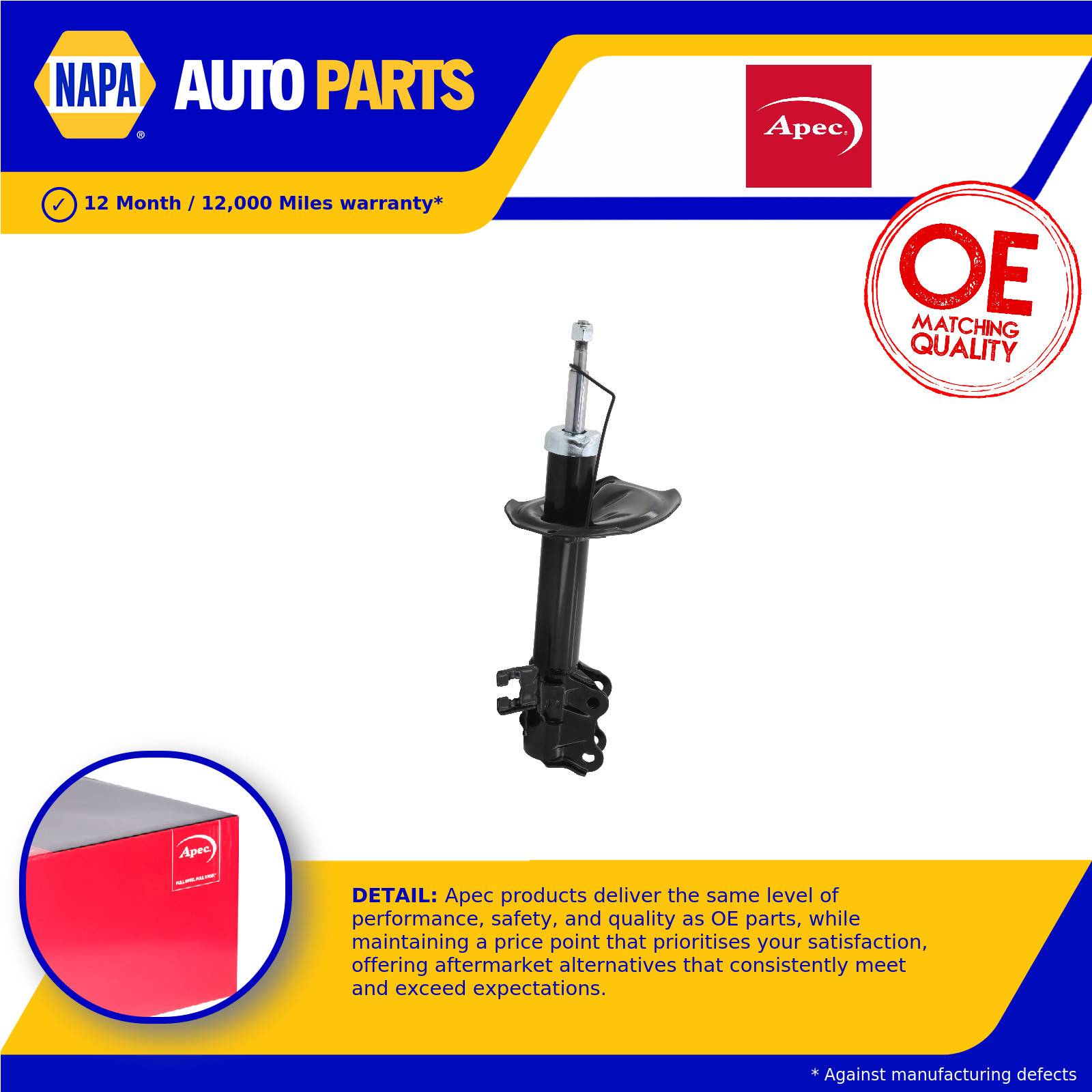 Shock Absorber (Single Handed) Front Left ASA1945 Apec Top Quality Guaranteed