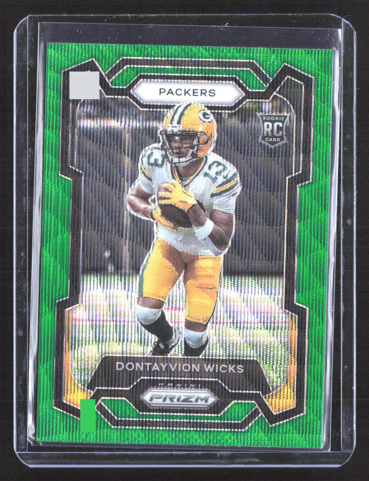 2023 Panini Prizm #333 Dontayvion Wicks Green Wave Rookie RO84