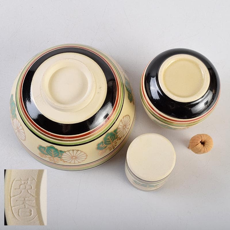 Iwakura Fumiyuki Rikyu Tea Box Miyaji Eiko Tea Bowl Eight Pieces w