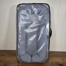 Dock A Tot Deluxe  Plus Baby Lounger 0-8 Mos Indigo Chambray w/ Carrying Case
