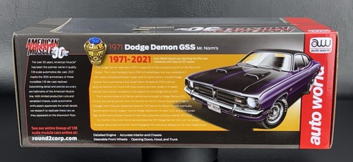 AutoWorld 1/18 American Muscle 30th 1971 Dodge Demon GSS Mr. Norms Diecast NEW - Picture 8 of 11