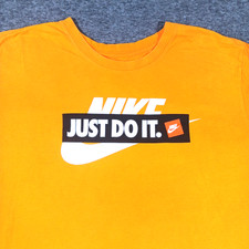 Nike Shirt Mens XL Orange Just Do It Swoosh Logo Graphic Tee Athletic Casual