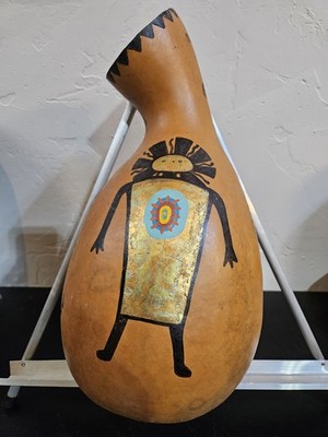 Large, Signed, Vintage, Native American Gourd