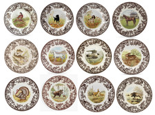 Spode woodland set of 12 X dinner plates- 12  x unique-----3762-----