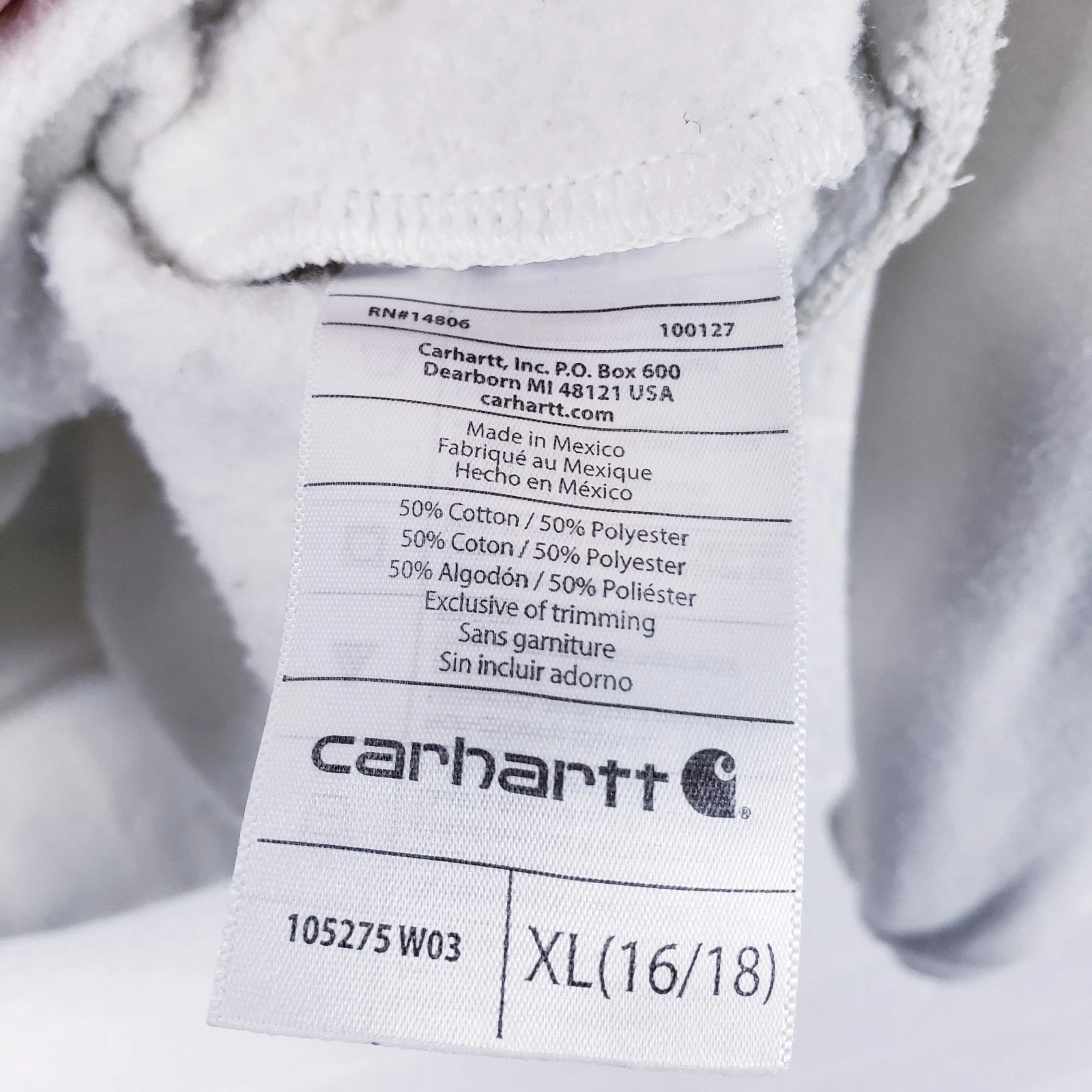 OFF WHITE Felpa Carhartt Relaxed Fit peso medio logo C grafica panna malto taglia XL