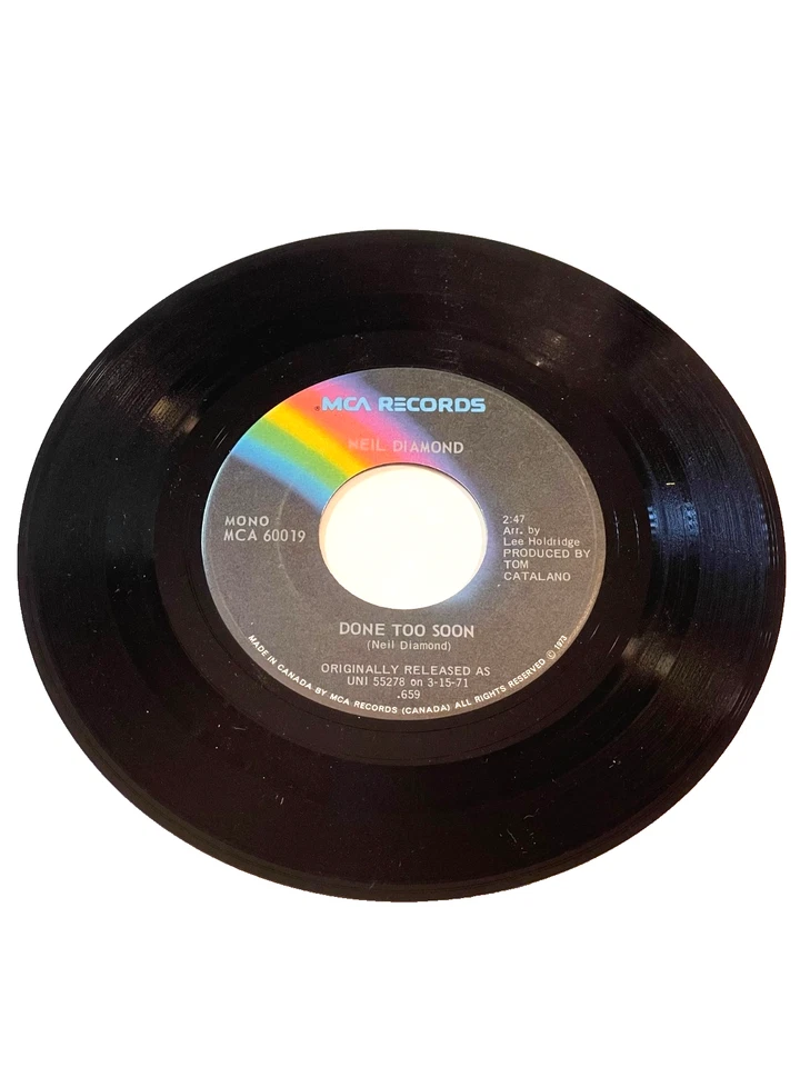 Neil Diamond - I am…. I said & Done too soon 7" 45 RPM (#160) - Image 3 of 3
