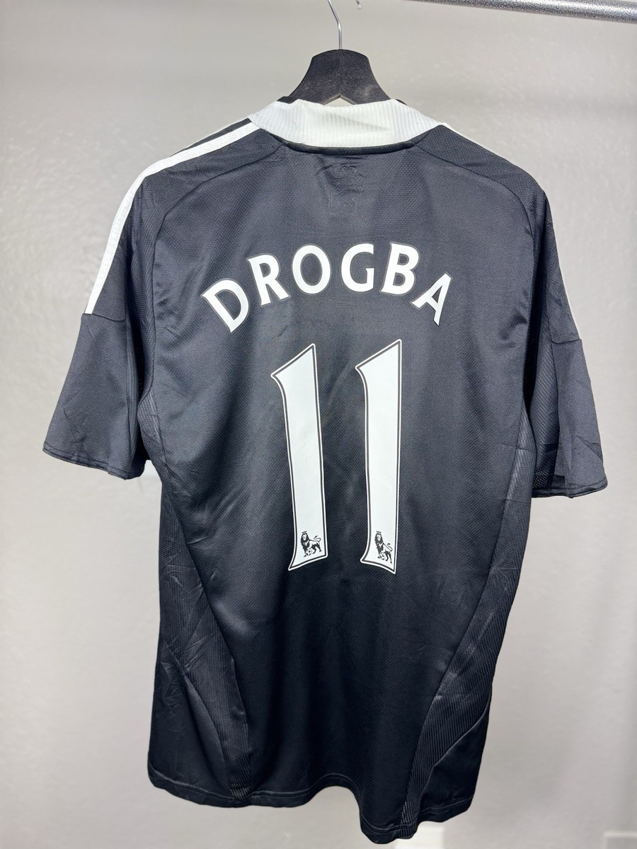 Chelsea FC 2008-09 Away Jersey Black & White, Rare, Men's L EPL