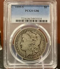 1895 S Morgan Dollar, PCGS G 6, Early Silver, Key Date, $1