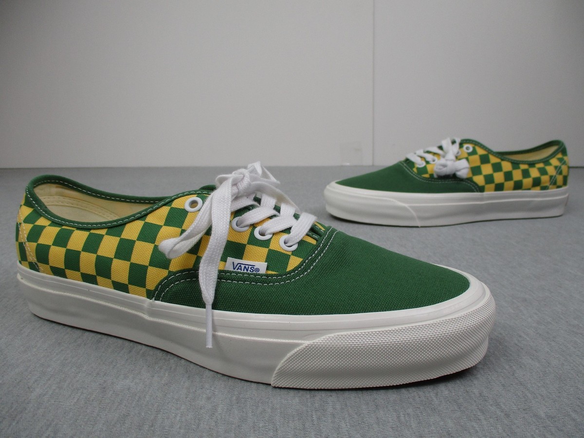 Vans Shoes Mens 11 Lx Authentic 44 Green Yellow Checkerboard