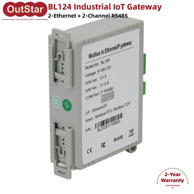 BL124 IoT Gateway Modbus RTU/TCP to Ethernet/IP Protocol Converter 2CH RS485