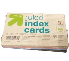 RULED INDEX CARDS 3" x 5" Assorted Colors 100 per pack Up up/20 Each Color