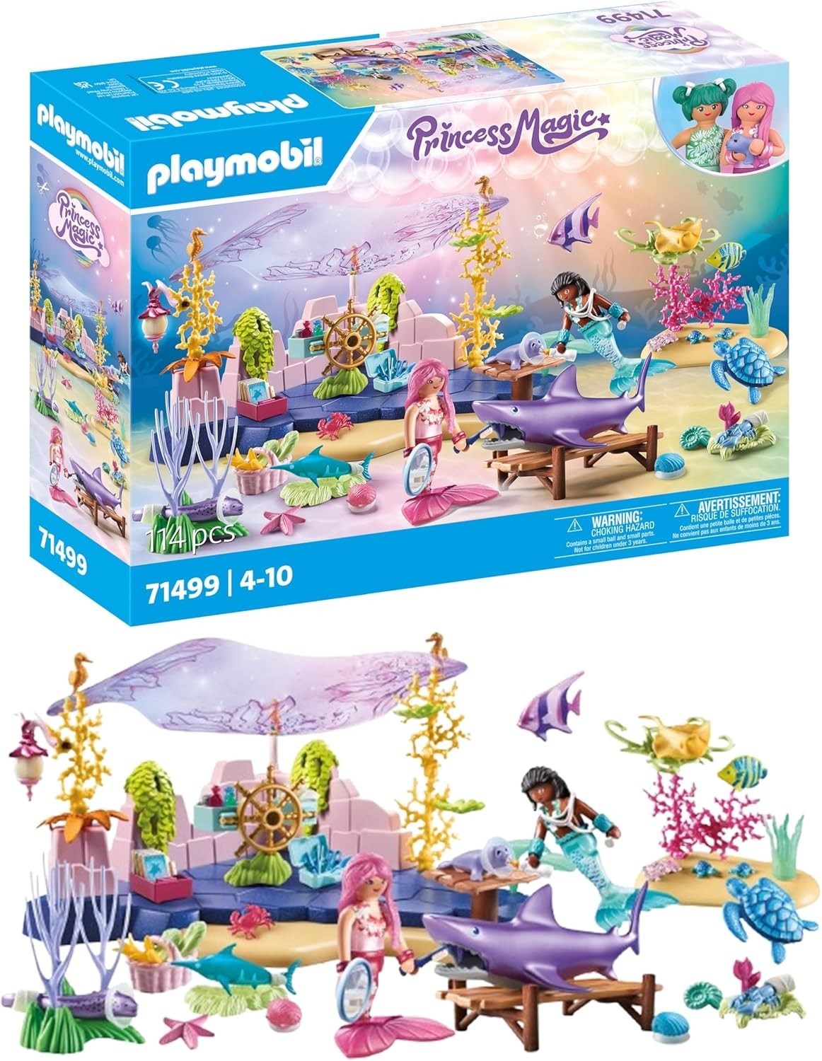 Playmobil Magic 71499 Centre de soin des sirènes pour animaux marins avec figurine