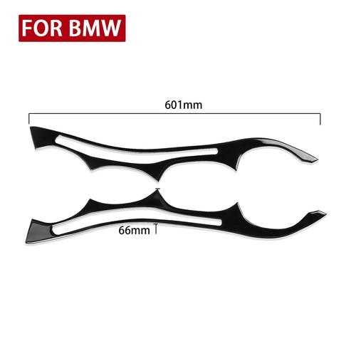 2x Piano Black Headlight Lamp Eyebrow Molding Trim For BMW E60 5Seies 2004-2010 - Picture 3 of 9