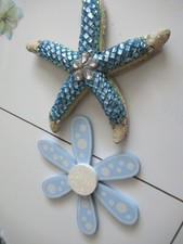 LOT OF 2 Adult  Baby Nursery Wall Hangings DECOR 10  12" Long MINT Shiny NEW 