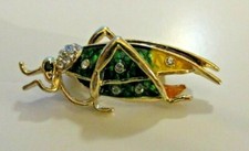 Beautiful  Bejeweled Locust Crystal Enamel l ...