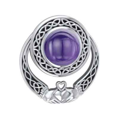Keltischer Knoten Claddagh Anhänger 925 Sterlingsilber Fein Ancestry Herz