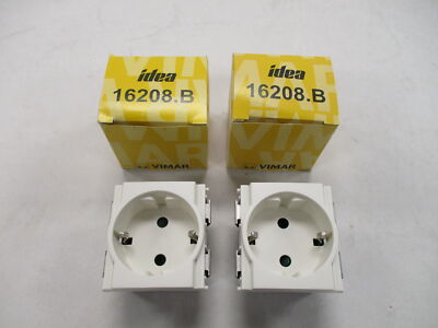 VIMAR IDEA 2P+E 16A GERMAN ELECTRICAL OUTLET SET OF (2) WHITE 16208.B BOAT