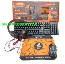 Kit Gaming Tastiera PC + Mouse Gaming + Cuffie Gaming 4 in 1 RETROILLUMINATO RGB