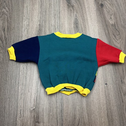 Vintage Baby Jumper Sz 0 NWOT Boutique Tots Colour Block 80s 90s AZ - Picture 5 of 5