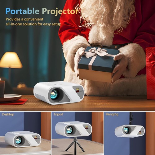 Bluetooth & WiFi Projector with Tripod and Screen - Ideal for Gaming and Movies - Picture 9 of 10