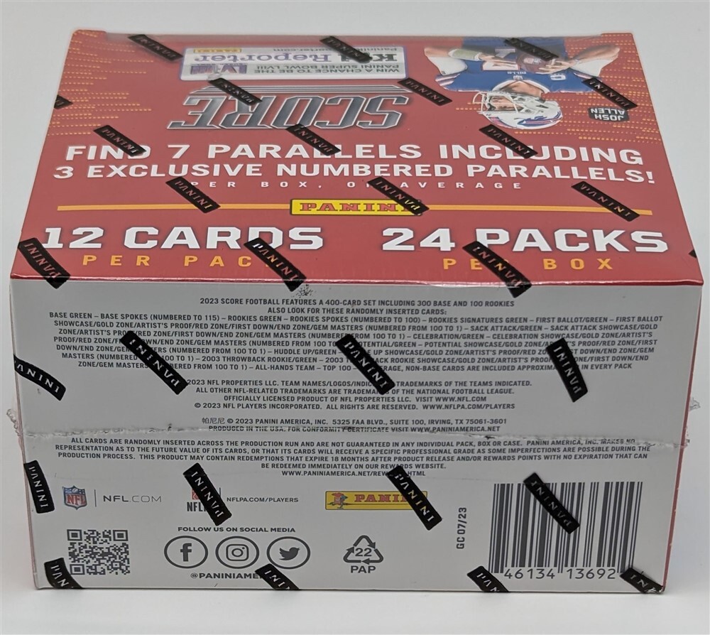 Factory Sealed 24 Pack Retail Box 2023 Panini Score NFL Football