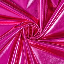 Metallic Stretch Foil Lame On Interlock Knit Polyester Shiny 165 GSM Fabric