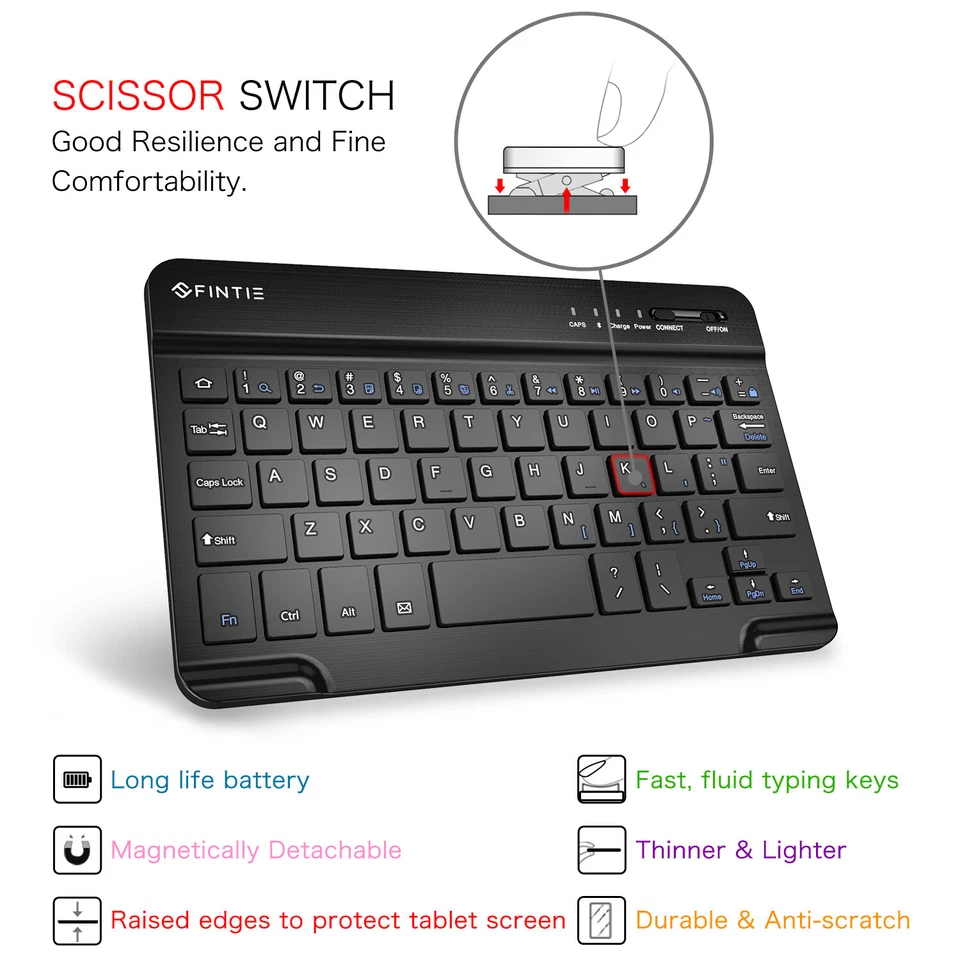 Teclado inalámbrico de 7"" para tableta Android Samsung Tab A7 Lite/Tab A 8.0/Tab A 8.4 Foto 3 de 4